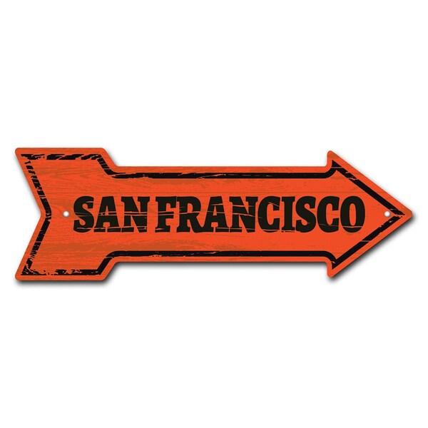 San Francisco 2 Arrow Sign Funny Home Decor 36in Wide